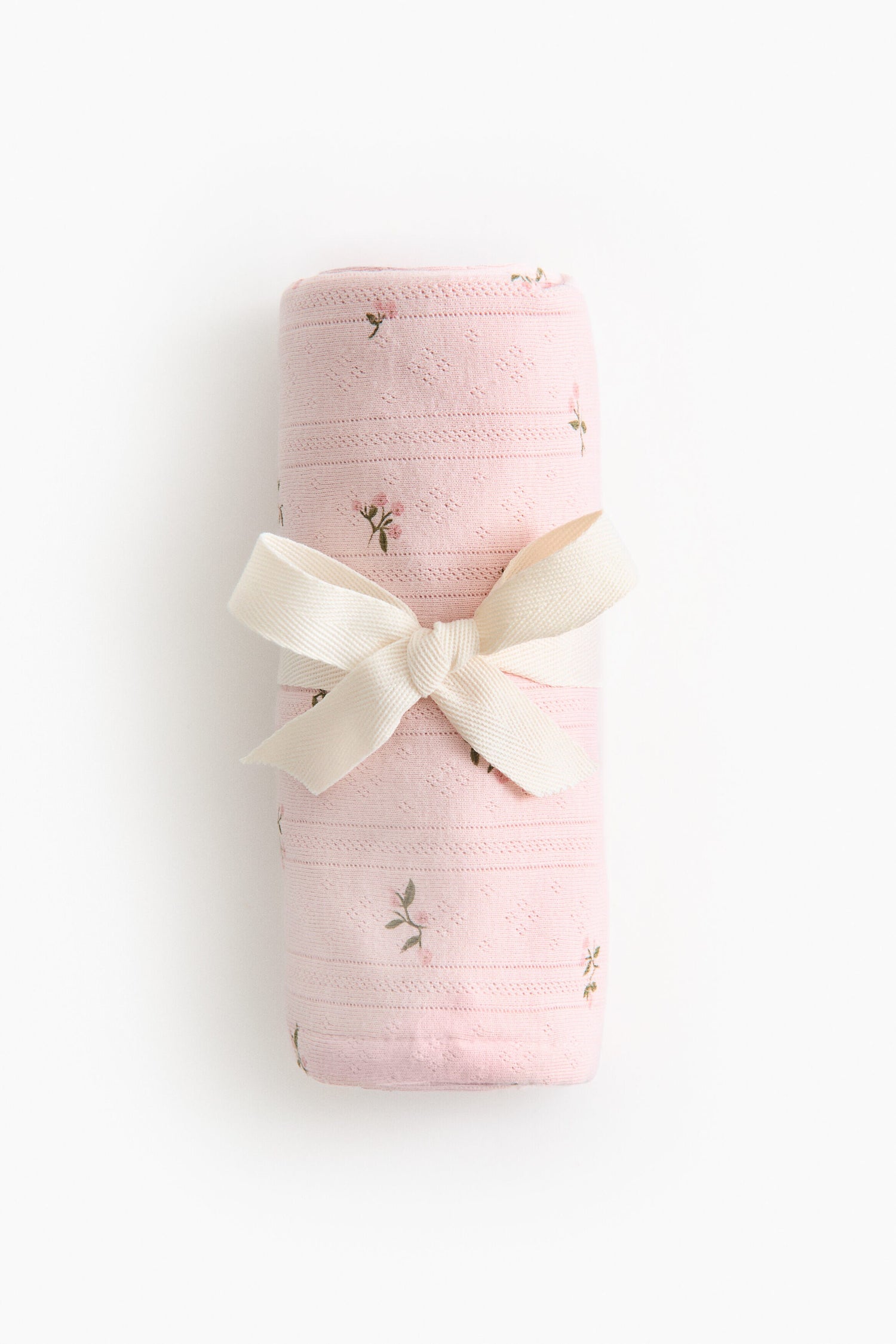 Pointelle-knit baby blanket