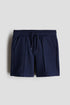 Piqué drawstring shorts - Blue / 9-10 Years