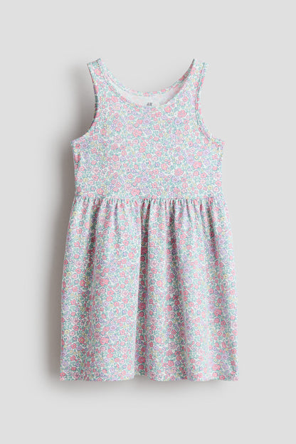 Patterned cotton dress - White Pink Floral / 1.5-2 Years