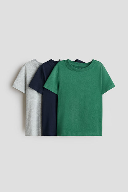 3-pack cotton T-shirts - Green Navy Blue / 1.5-2 Years