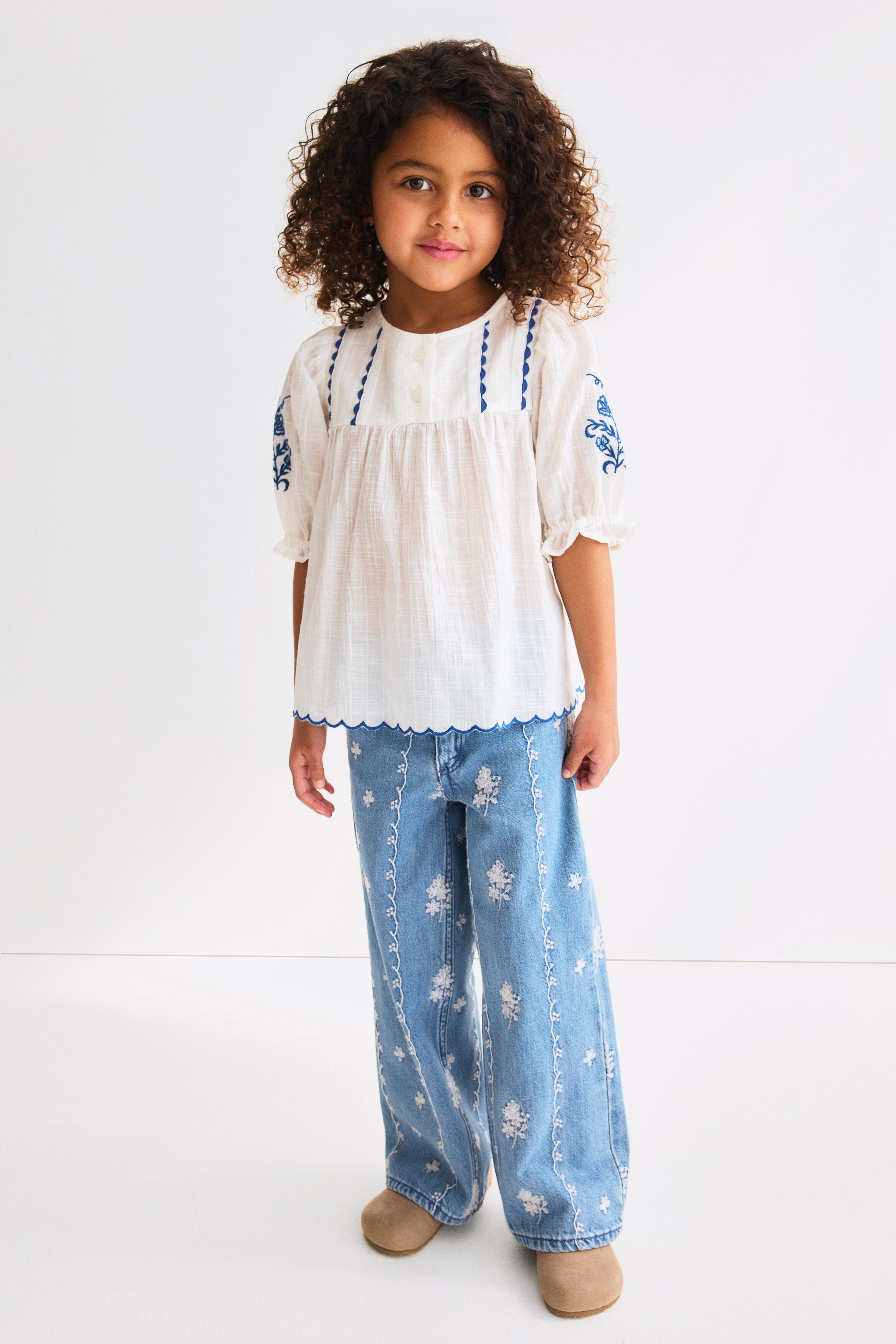 Embroidered cotton blouse