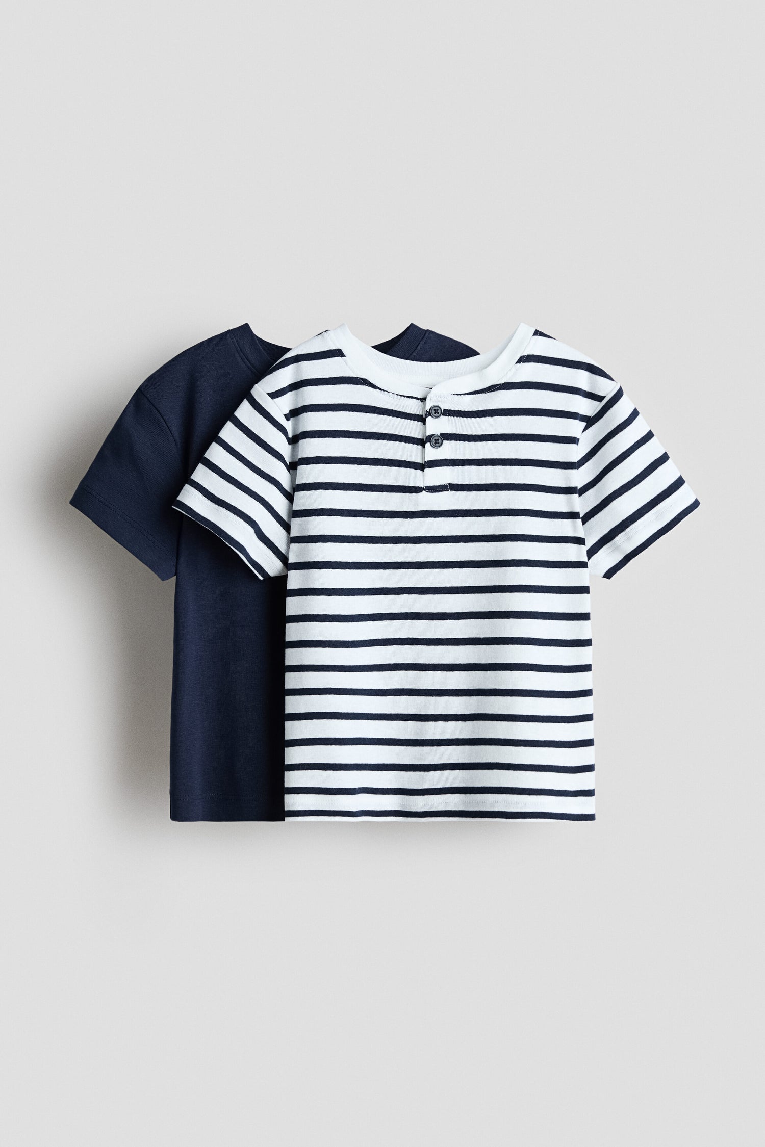 2-pack Henley T-shirts - Blue Striped / 1.5-2 Years