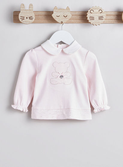 Giggles Teddy Embroidered T-shirt and Pyjama Set-baby-girls-clothing-nightwear-pyjamasets-image-2