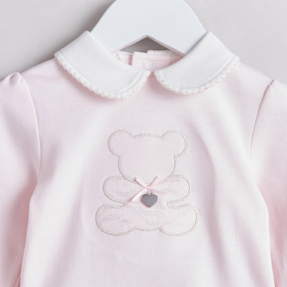 Giggles Teddy Embroidered T-shirt and Pyjama Set