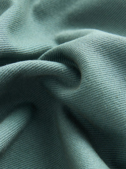 Dark Teal Blue Twill Hooded Overshirt and T-Shirt Set (3mths-7yrs)