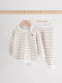 Neutral Stripe Knitted Top and Leggings Baby Set (0mths-2yrs) - Neutral Stripe Knitted / 12-18 Months (80-86cm)