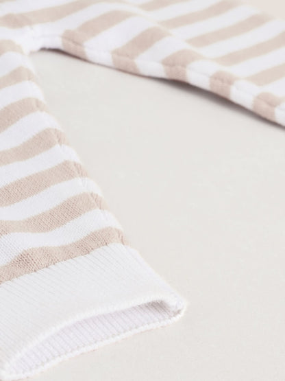 Neutral Stripe Knitted Top and Leggings Baby Set (0mths-2yrs)