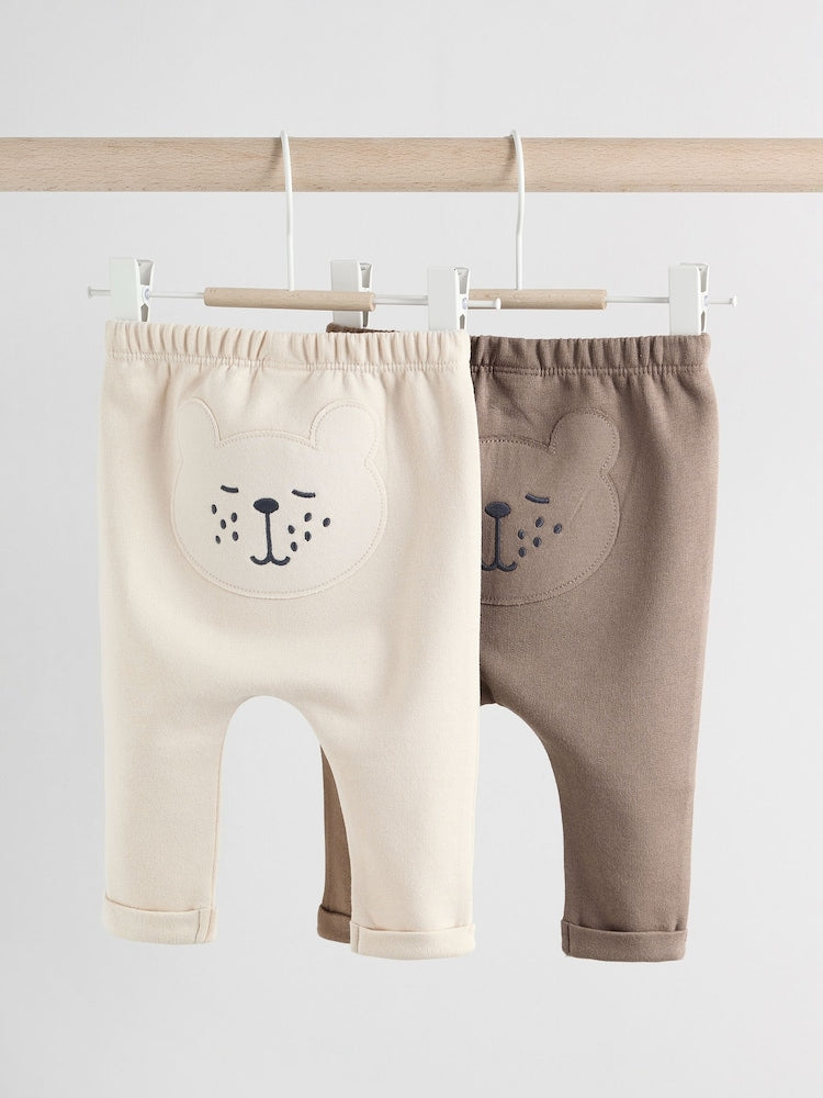 Neutral Bear Baby 100% Cotton Leggings 2 Pack (0mths-2yrs)