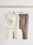 Neutral Bear Baby 100% Cotton Leggings 2 Pack (0mths-2yrs) - Size Up to 1 Month (56cm) - Option 1