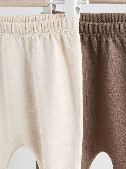 Neutral Bear Baby 100% Cotton Leggings 2 Pack (0mths-2yrs) - Size Up to 1 Month (56cm)