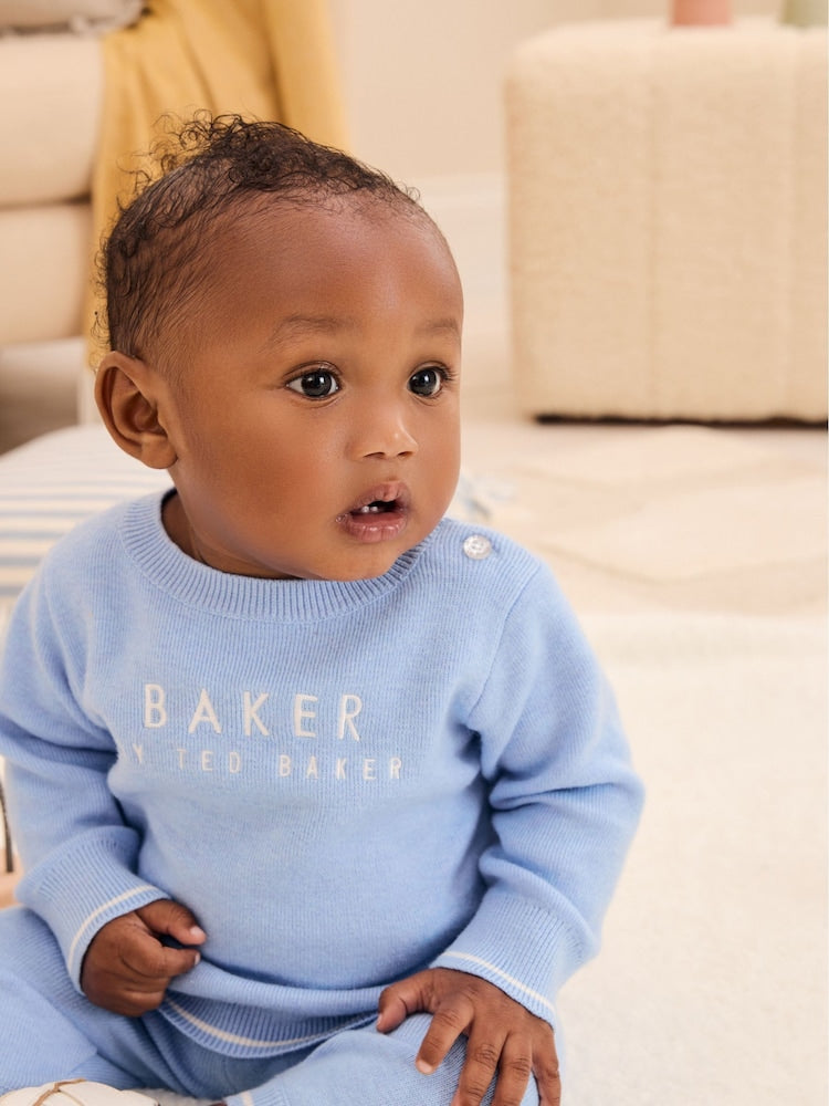 Baker by Ted Baker Blue Knit Knitted Top and Joggers Set