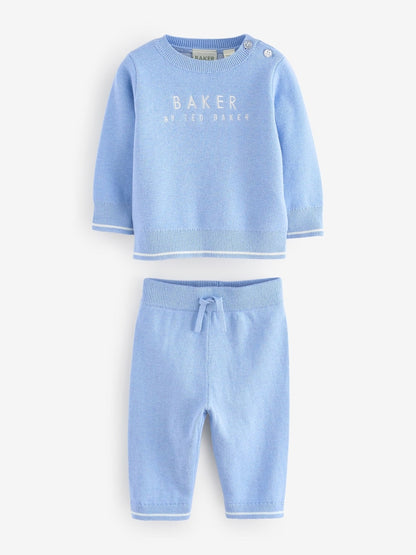 Baker by Ted Baker Blue Knit Knitted Top and Joggers Set