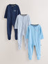 Baker by Ted Baker Navy/Blue Baker by Ted Baker 3 Pack Sleepsuits