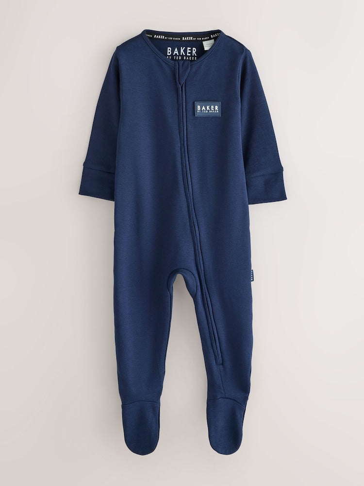 Baker by Ted Baker Navy/Blue Baker by Ted Baker 3 Pack Sleepsuits