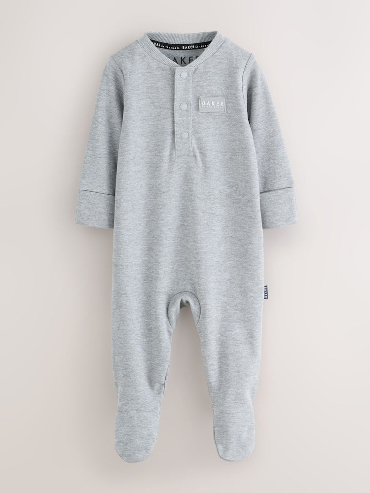 Baker by Ted Baker Navy Blue Grey Baker by Ted Baker 3 Pack Sleepsuits