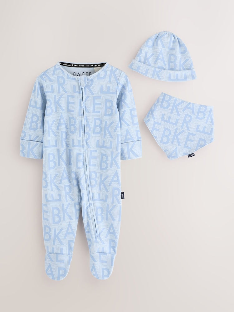 Baker by Ted Baker Sleepsuit Hat and Bib Set - Baker by Ted Baker / Up To 3 Months (50 - 62cm)
