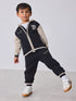 Baker by Ted Baker Black/Ecru 3 Piece Varsity Hoodie T-Shirt and Joggers Set