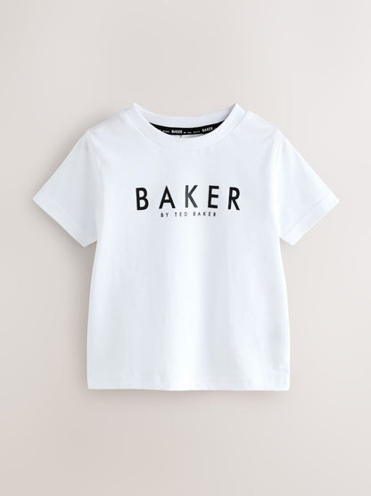 Baker by Ted Baker Black/Ecru 3 Piece Varsity Hoodie T-Shirt and Joggers Set