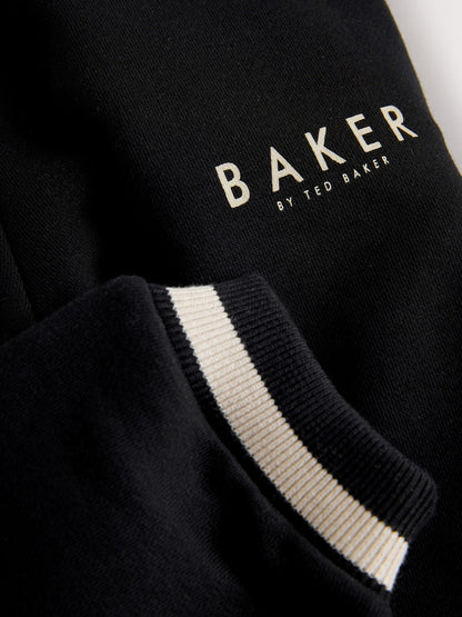 Baker by Ted Baker Black/Ecru 3 Piece Varsity Hoodie T-Shirt and Joggers Set
