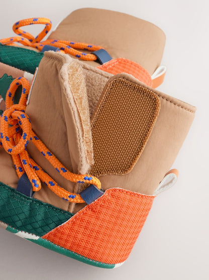 Neutral Colour Block Baby Quilted Snow Boots (0-2mths)