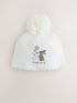 Cream Baby Embroidered Bunny Character Hat (0mths-2yrs) - Up To 3 Months (50 - 62cm)