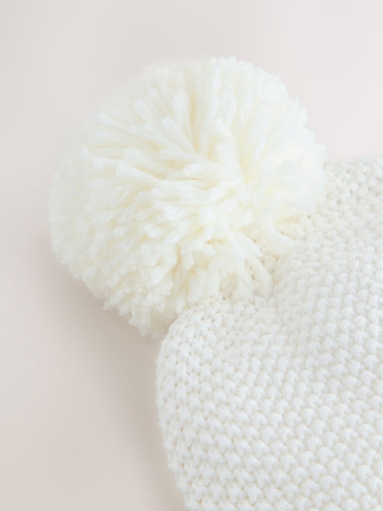Cream Baby Embroidered Bunny Character Hat (0mths-2yrs)