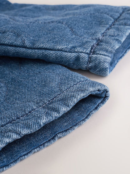 Blue Denim Jersey Quilted Baby Jacket (0mths-2yrs)