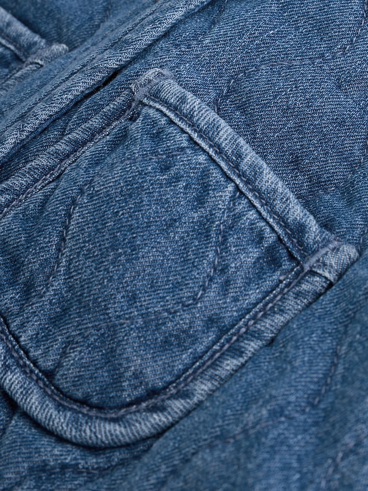 Blue Denim Jersey Quilted Baby Jacket (0mths-2yrs)