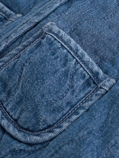 Blue Denim Jersey Quilted Baby Jacket (0mths-2yrs)