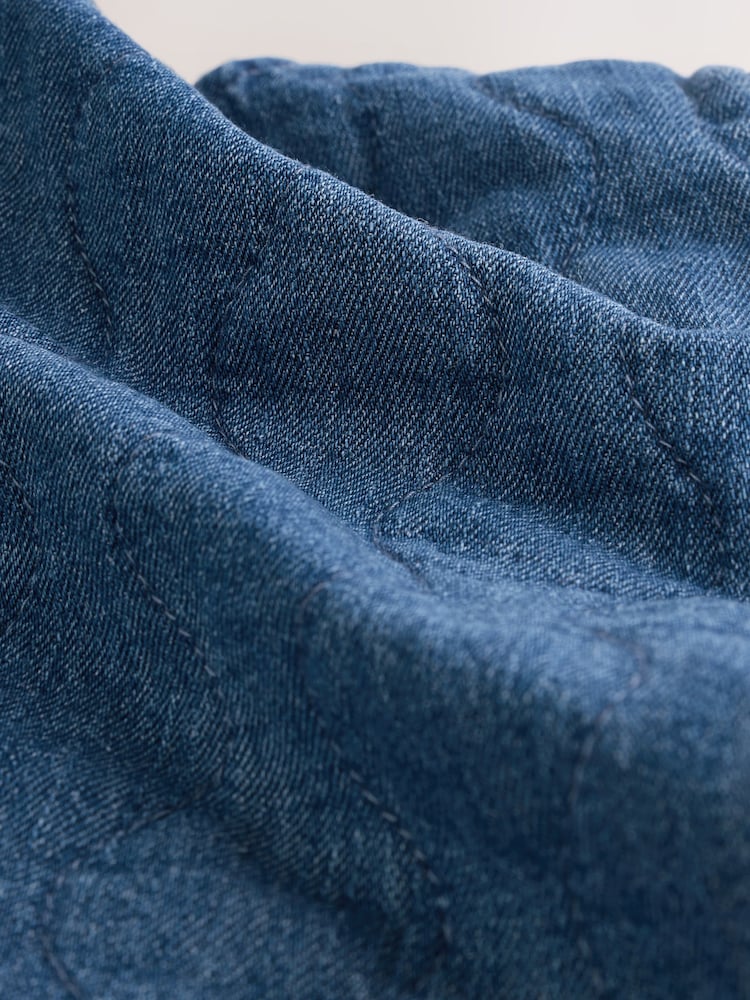 Blue Denim Jersey Quilted Baby Jacket (0mths-2yrs)