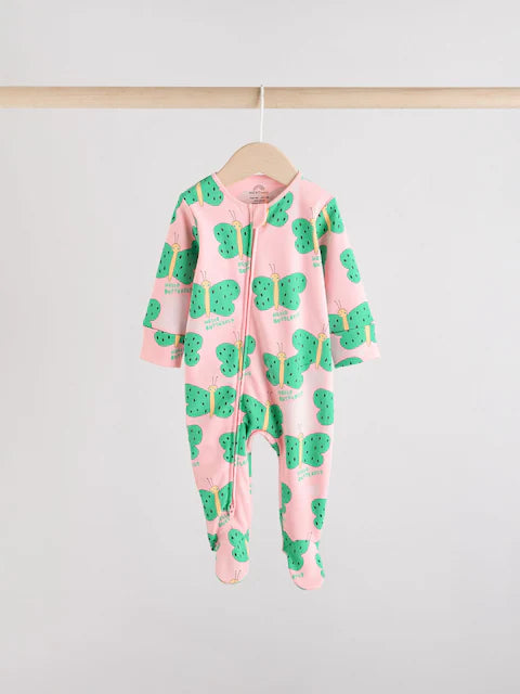 Bright Two Way Zip Sleepsuits 3 Pack (0mths-2yrs)