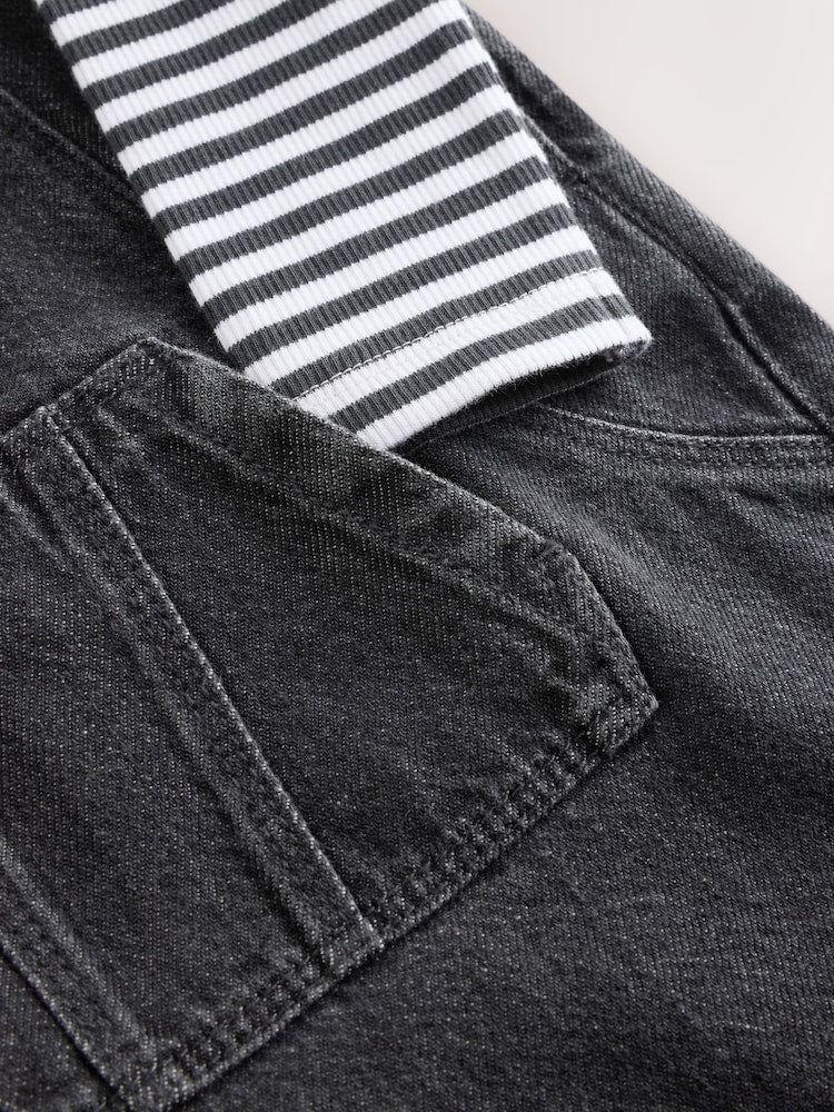 Charcoal Grey Baby Denim Dungarees and Bodysuit Set (0mths-2yrs)