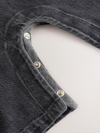 Charcoal Grey Baby Denim Dungarees and Bodysuit Set (0mths-2yrs)