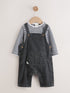 Charcoal Grey Baby Denim Dungarees and Bodysuit Set (0mths-2yrs)
