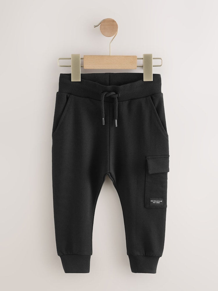 Black Skinny Utility Joggers (3mths-7yrs) - Size 3-6 Months (62-68cm) - Black Skinny Utility