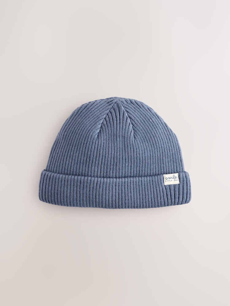 Blue 2 Pack Baby Beanie Knitted Hats