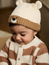 Image 36: Brown Bear Face Ribbed Baby Beanie Hat - Image 1 of 4