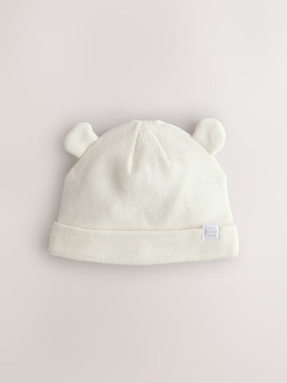 Grey/White 2pack Rib Baby Beanie