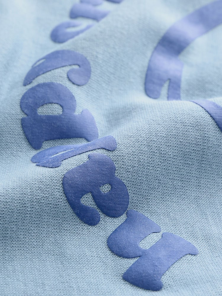 Light Blue Back Print Crew Neck Joggers Set (3mths-7yrs)