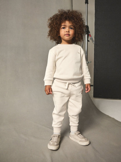 Ecru Off White Dino Logo Sweatshirt And Joggers Set (3mths-7yrs)