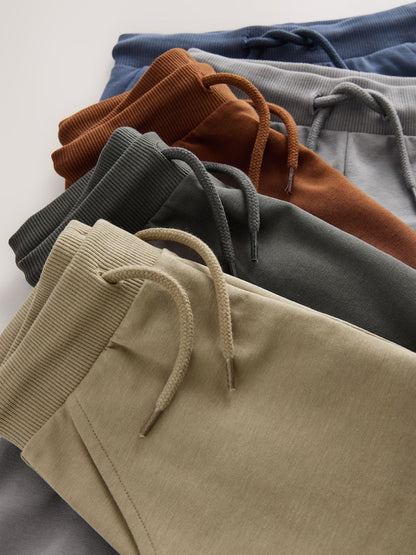 Khaki/Grey/Blue Regular Fit Joggers 5 Pack (3mths-7yrs) - Size 3-6 Months (62-68cm)