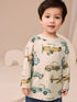 White Transport 100% Cotton Long Sleeve All-Over Print T-Shirt (3mths-7yrs) - White Transport / 12-18 Months (80-86cm)