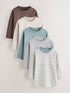 Multi Blue Long Sleeve T-Shirts 5 Pack (3mths-7yrs) - Multi Blue Long Sleeve / 12-18 Months (80-86cm)