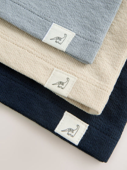 Navy/Blue/Stone Long Sleeve Henley T-Shirts 3 Pack (3mths-7yrs)