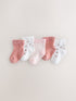Pink Ditsy Cable Baby Socks 5 Pack (0mths-2yrs) - Size 50cm (First Size)