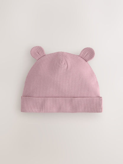 Pink 3 Pack Baby Beanies (0-18mths) - Size 44cm (5lb)