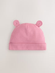 Pink 3 Pack Baby Beanies (0-18mths) - Size 44cm (5lb)
