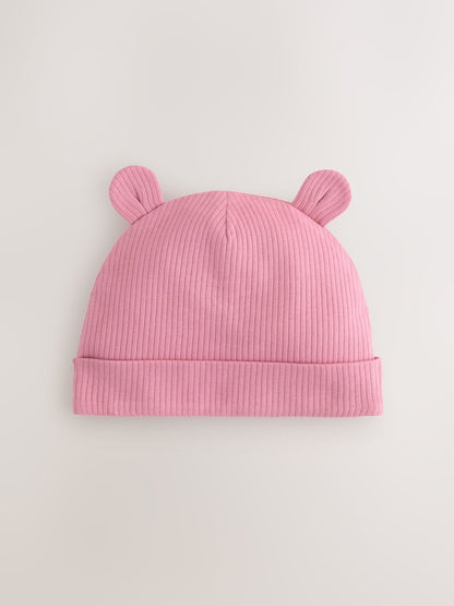 Pink 3 Pack Baby Beanies (0-18mths)