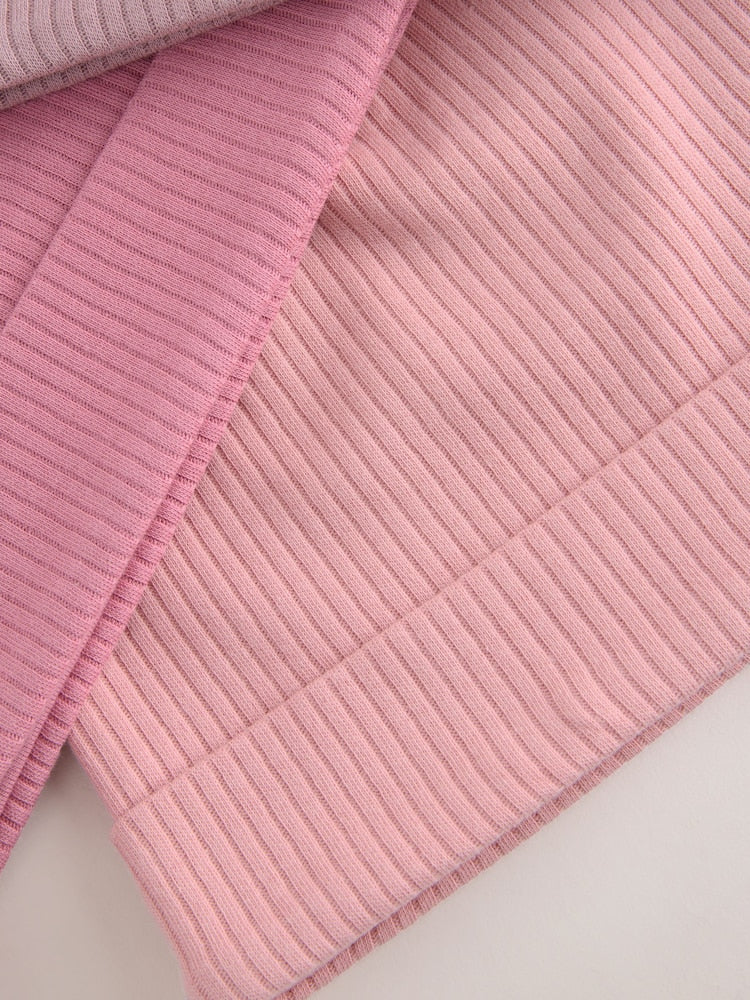 Pink 3 Pack Baby Beanies (0-18mths) - Size 44cm (5lb)