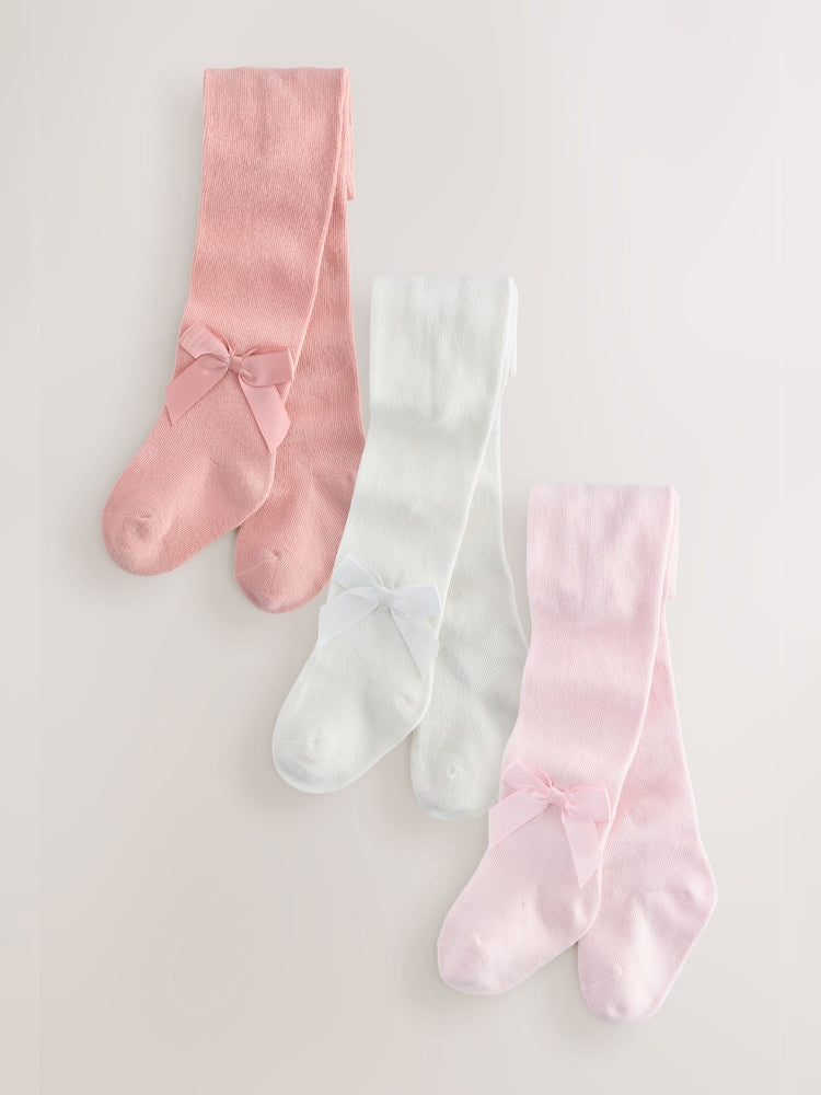 Pink Baby Bow Tights - Size 50cm (First Size)